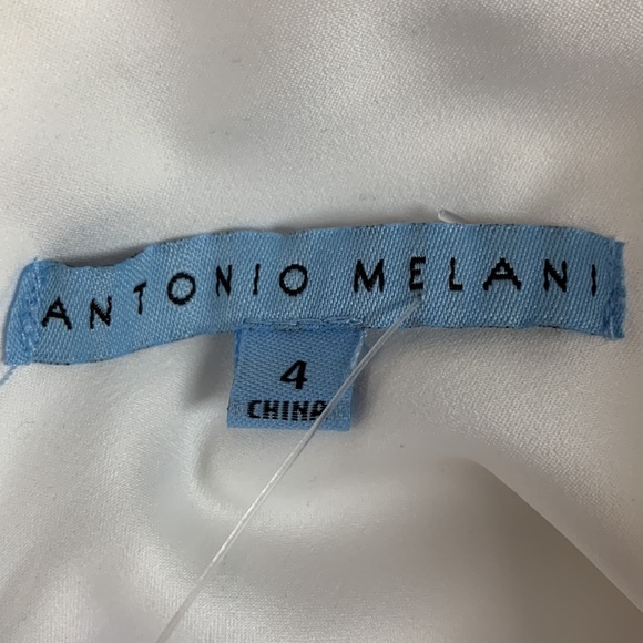 1-3519 Antonio Melani white Kaden ruffled lined sleeveless dress size 4 NWT - Picture 7 of 9